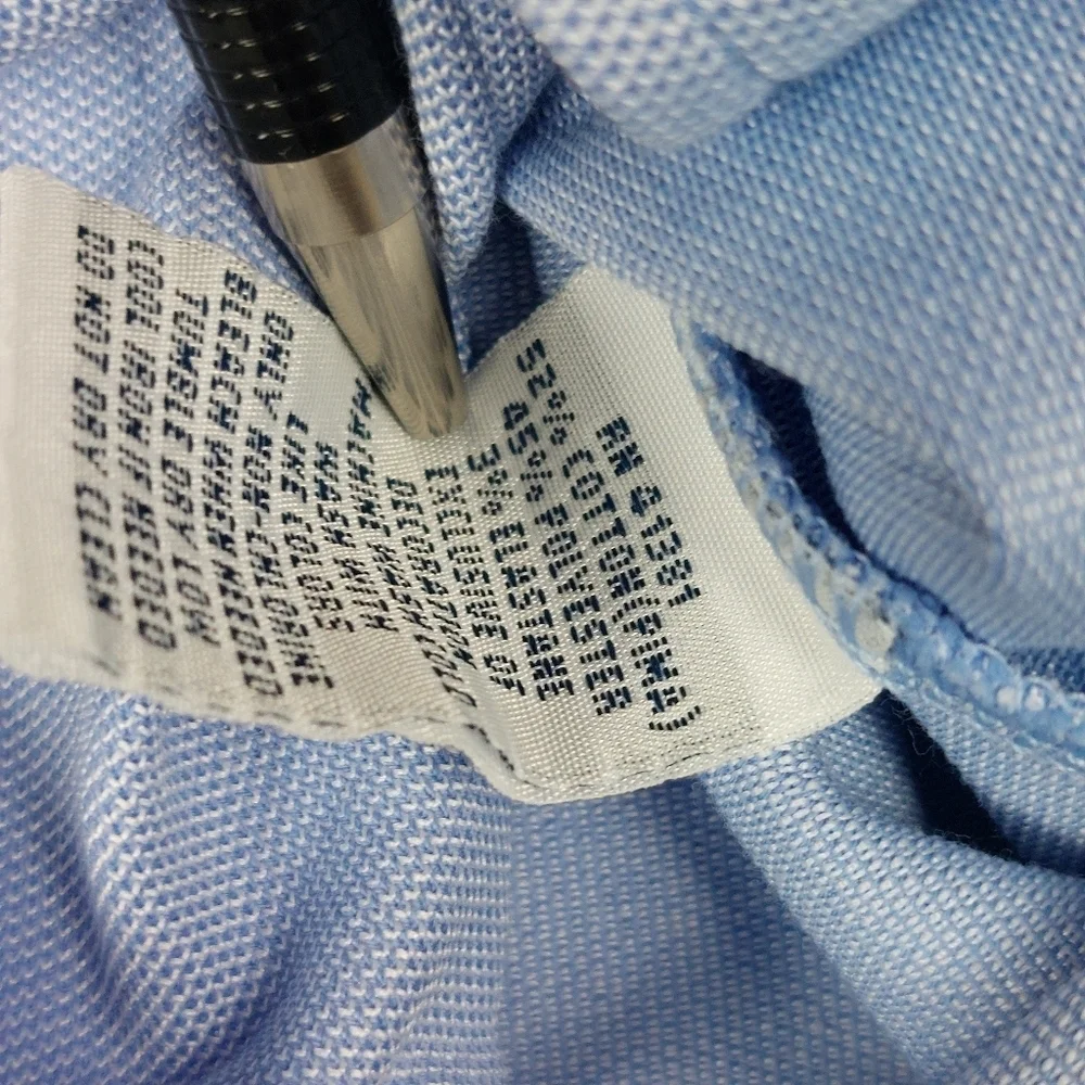 POLO GOLF RALPH LAUREN MENS BLUE WHITE TAILORED FIT LONG SLEEVE BUTTON UP POLO M